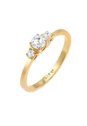 Elli Verlobung Zirkonia Kristalle 925 Sterling Silber Ringe 1 ct Damen