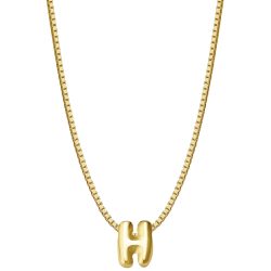 Glanzstücke München Halskette Buchstabe H aus Sterling Silber in gelbgold Ketten 1 ct Damen