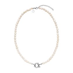 Purelei Pearl Charm Kette 100% Edelstahl Ketten 1 ct Grau Damen