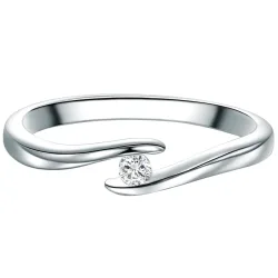 Trilani Ring aus Sterling Silber in silber mit Zirkonia Ringe 1 ct Damen