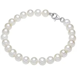 Valero Pearls Perlen-Armband aus Sterling Silber in silber mit Süßwasser-Zuchtperle Armbänder & Armreife 1 ct Damen