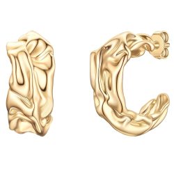 Yokoamii Creolen aus Messing in gelbgold Ohrringe 1 ct Damen