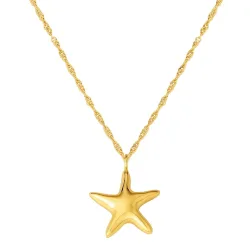 Glanzstücke München Halskette Seestern aus Sterling Silber in gelbgold Ketten 1 ct Damen