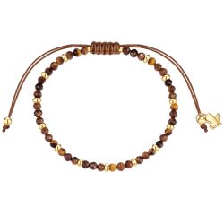 Glanzstücke München Armband aus Edelstahl in Gelbgold mit Tigerauge Armbänder & Armreife 1 ct Damen