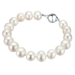Valero Pearls Perlen-Armband Sterling Silber Süßwasser-Zuchtperle in Silber Armbänder & Armreife 1 ct Damen