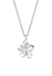 Elli - Halskette Anhänger Frangipani Blüte, 45cm, Silber