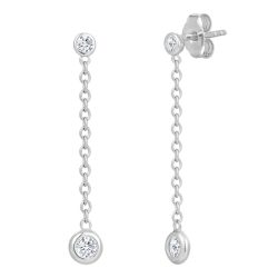 Trilani Ohrhänger aus Sterling Silber in Silber mit Zirkonia Ohrringe 1 ct Damen
