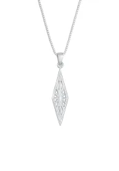 KUZZOI Herren Raute Marquise Ornament Used Look 925 Silber Ketten 1 ct