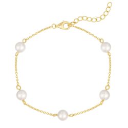 Rafaela Donata Armband aus Sterling Silber in Gelbgold mit Perlmutt Armbänder & Armreife 1 ct Damen