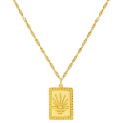 Glanzstücke München Halskette Sonnenuntergang aus Sterling Silber in gelbgold Ketten 1 ct Damen