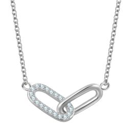 Glanzstücke München Halskette aus Sterling Silber in silber mit Zirkonia Ketten 1 ct Damen