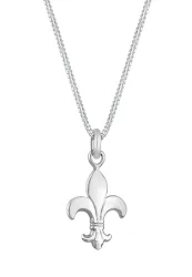 Elli - Halskette Anhänger Schwertlilie Französische Lilie, 45cm, Silber