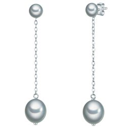 Valero Pearls Perlen-Ohrstecker Sterling Silber Süßwasser-Zuchtperle in Silber Ohrringe 1 ct Damen