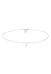 Elli Basic Choker Kugelkette Kreuz Glaube 925 Silber Ketten 1 ct Damen