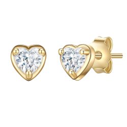Glanzstücke München Ohrstecker Herz Sterling Silber Topas in Gelbgold Ohrringe 1 ct Damen