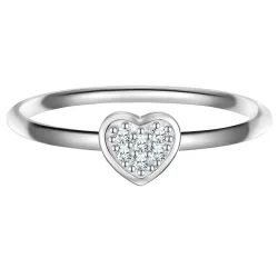 Glanzstücke München Ring Herz aus Sterling Silber in Silber mit Zirkonia Ringe 1 ct Damen