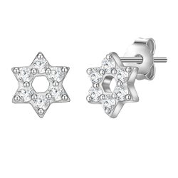 Glanzstücke München Ohrstecker Stern Sterling Silber Zirkonia in Silber Ohrringe 1 ct Damen
