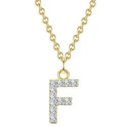 Glanzstücke München Halskette Buchstabe M aus Sterling Silber in gelbgold mit Zirkonia Ketten 1 ct Damen