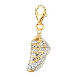 Glanzstücke München Charm Sneaker Sterling Silber Zirkonia in Gelbgold Ketten 1 ct Damen