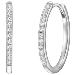Glanzstücke München Creolen aus Sterling Silber in silber mit Zirkonia Ohrringe 1 ct Damen