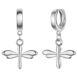 Yokoamii Creolen Libelle aus Metall-Legierung in silber Ohrringe 1 ct Damen