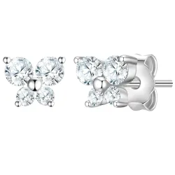 Glanzstücke München Ohrstecker Schmetterling aus Sterling Silber in Silber mit Zirkonia Ohrringe 1 ct Damen