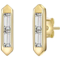 Glanzstücke München Ohrstecker Sterling Silber Topas in Gelbgold Ohrringe 1 ct Damen