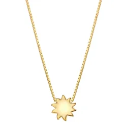 Glanzstücke München Halskette Sonne aus Sterling Silber in gelbgold Ketten 1 ct Damen