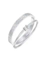 Elli 0er Set Solitär Bandring 925 Silber, mit Kristallen von Swarovski® Ringe 1 ct Damen