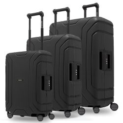 Redolz Essentials 15 4-Rollen Kofferset 3-tlg. mit Dreipunkt-Verschluss Reisetaschen 1 ct Schwarz Herren