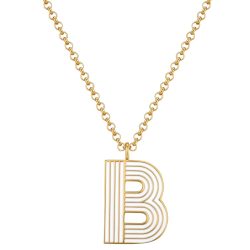 Glanzstücke München Halskette Buchstabe B aus Edelstahl in Gelbgold Ketten 1 ct Damen