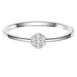 Lulu & Jane Ring aus Messing in Silber mit Zirkonia Ringe 1 ct Damen