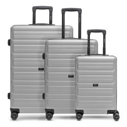 Redolz Essentials 08 3-SET 4 Rollen Kofferset 3-teilig Reisetaschen 1 ct Silber Herren