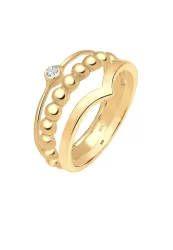 Elli - Ring 3Er Set Solitär Kristall, 56mm, Gold