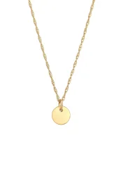 Elli Plättchen Rund Gedrehte Kette 925 Silber Ketten 1 ct Damen