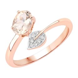 Rafaela Donata Ring Sterling Silber Morganit in Roségold Ringe 1 ct Damen