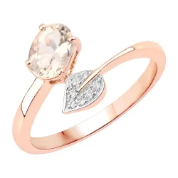 Rafaela Donata Ring Sterling Silber Morganit in Roségold Ringe 1 ct Damen