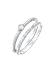 Elli Zirkonia Solitär Trend Set 925 Silber Ringe 1 ct Damen