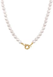 Elli Weiß 925 Sterling Silber vergoldet, mit Perlen von Swarovski® Ketten 1 ct Damen