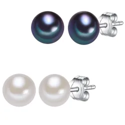 Lulu & Jane Perlen-Ohrstecker Sterling Silber Süßwasser-Zuchtperle in Silber Ohrringe 1 ct Damen