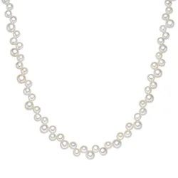 Valero Pearls Perlen-Kette aus Sterling Silber in silber mit Süßwasser-Zuchtperle Ketten 1 ct Damen