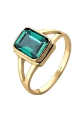 Elli Elli Ring Solitär Quarz Grün 925 Silber Neuheit Ringe 1 ct Damen