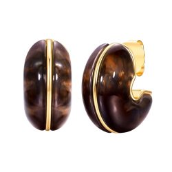 Yokoamii Ohrstecker aus Metall-Legierung in gelbgold mit Kunststoff Ohrringe 1 ct Damen