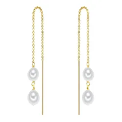 Valero Pearls Perlen-Ohrhänger Sterling Silber Süßwasser-Zuchtperle in Roségold Ohrringe 1 ct Damen