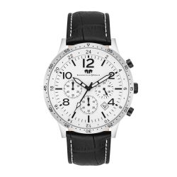 Rhodenwald & Söhne Armband-Uhr Flight Captain aus Echtleder in schwarz Uhren 1 ct Herren