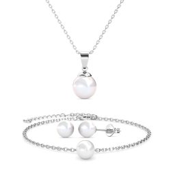 MYC-Paris Trio-Set aus Perlmutt Schmuck-Set 1 ct Weiss Damen
