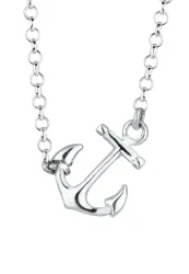 Elli - Halskette Anker Anhänger, 45cm, Silber