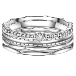 Glanzstücke München Ring Herz Sterling Silber Zirkonia in Silber Ringe 1 ct Damen