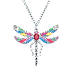 Lulu & Jane Halskette Libelle Messing verziert mit Kristallen von Swarovski® Perle (synth.) in Silber Ketten 1 ct Damen