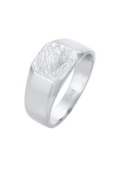 KUZZOI Basic Siegelring Herren Quadrat Matt 925 Silber Ringe 1 ct
